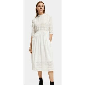 SCOTCH & SODA  Coral Gardens Long Sleeve Maxi Dress |‎ White Children Size 14